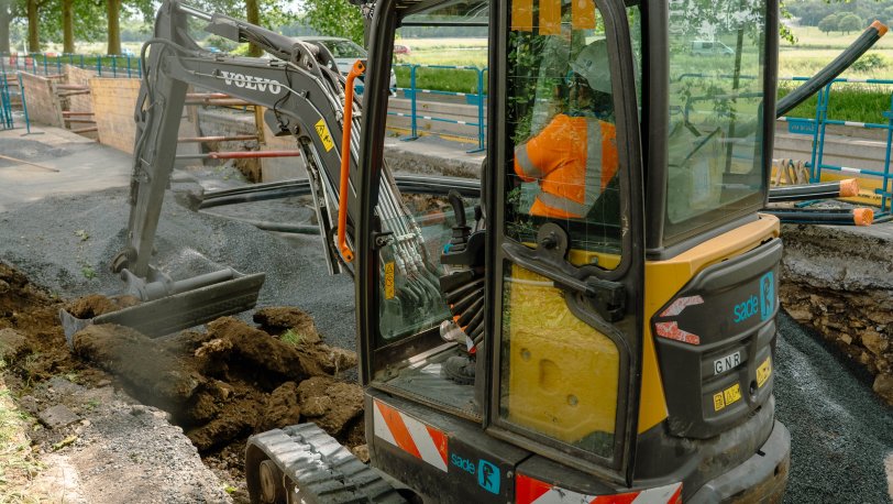 Chantier tramway - travaux déplacement réseaux souterrains -2