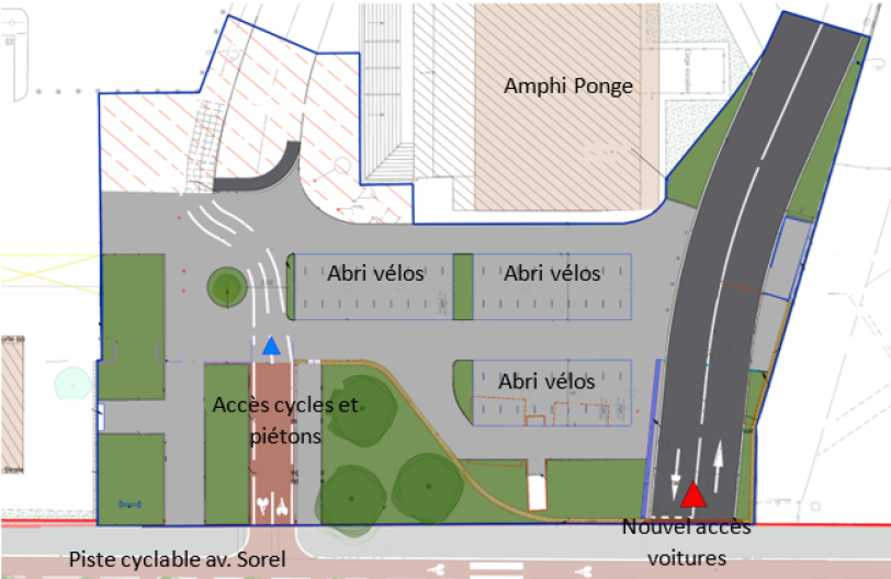 Projet aménagement accès lycée par Av. Sorel