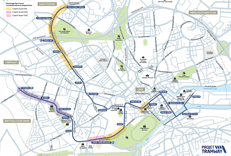 Carte travaux tramway évolutive