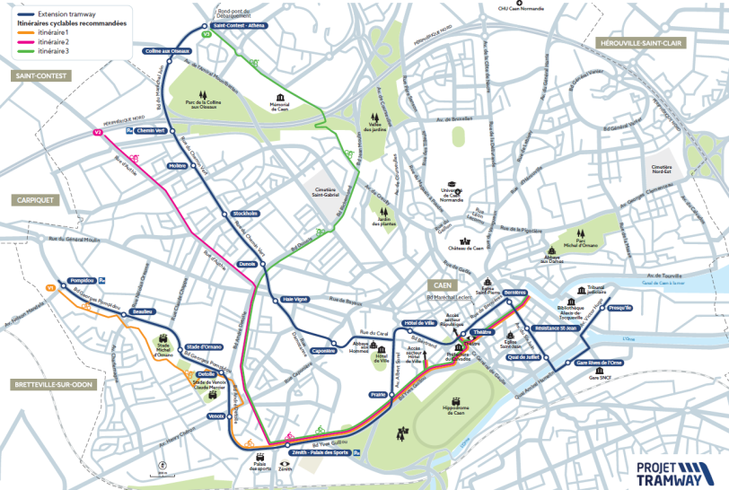 Carte du réseau cyclable adapté